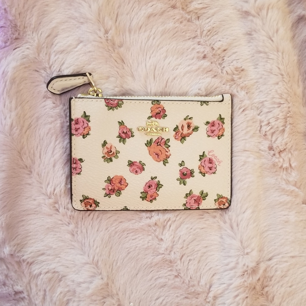Coach Floral Leather Card Case